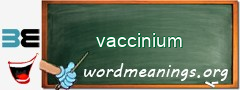 WordMeaning blackboard for vaccinium